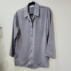 Chic Women's Gray Long Sleeve Blouse